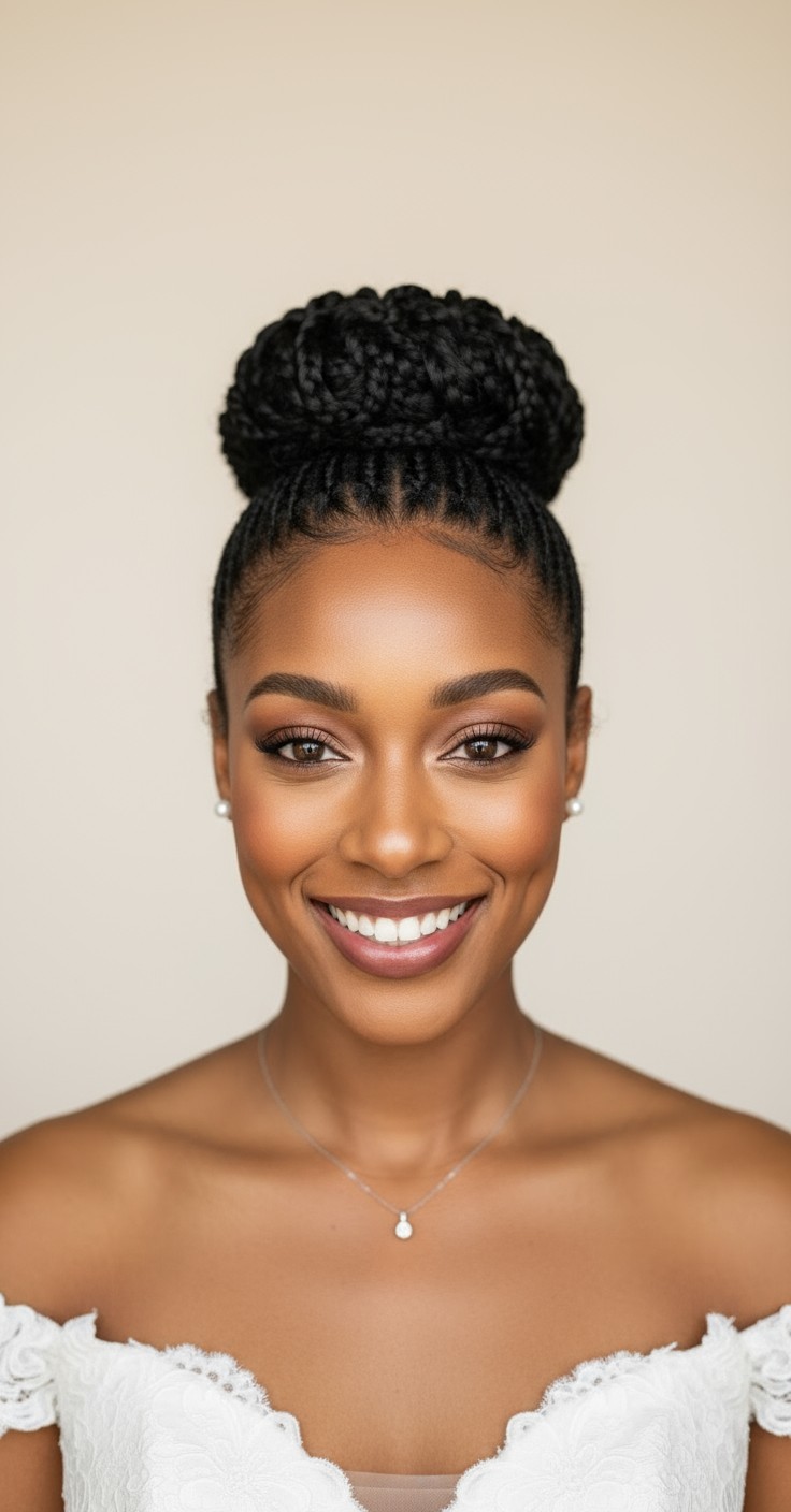 After High Bun Wedding Updo